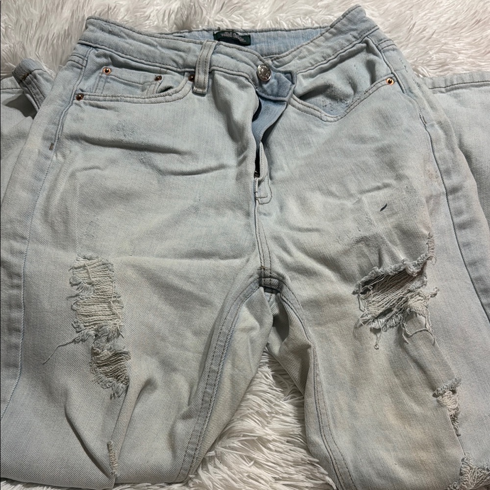 Light Blue Distressed Women's Jeans